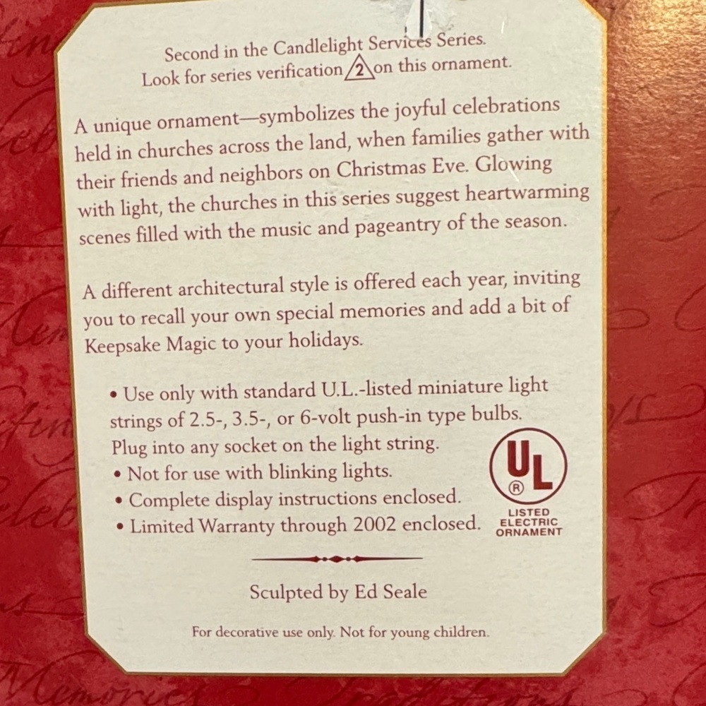 Hallmark Colonial Church Ornament - Red and White Collectors 1999 - Picture 2 of 12